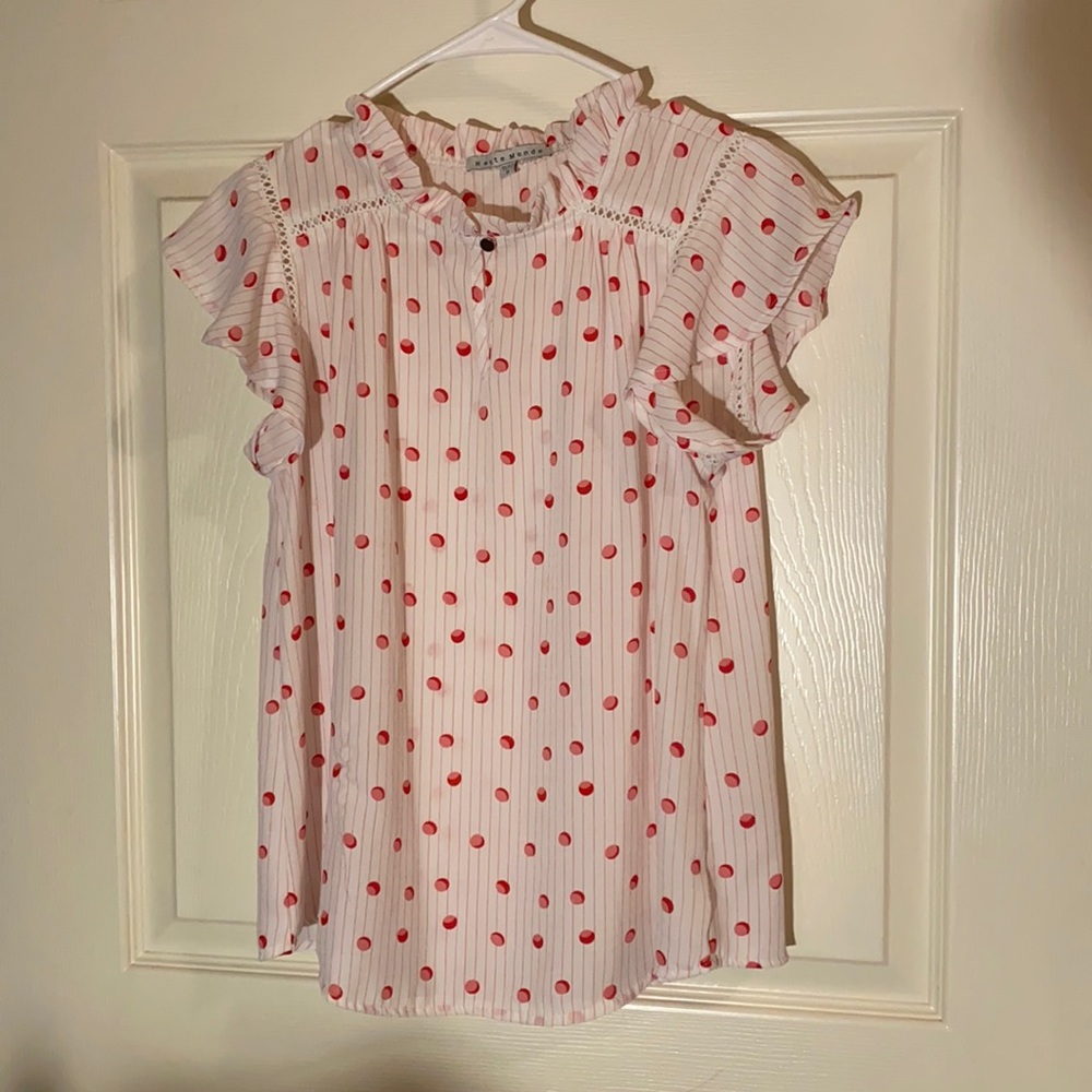 Pink/Red Polka Dot Blouse